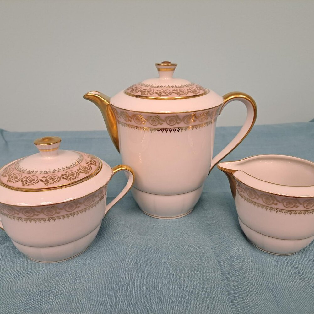 Beautiful Limoges Chastagner Coffee/Tea Pot, Sugar and Creamer